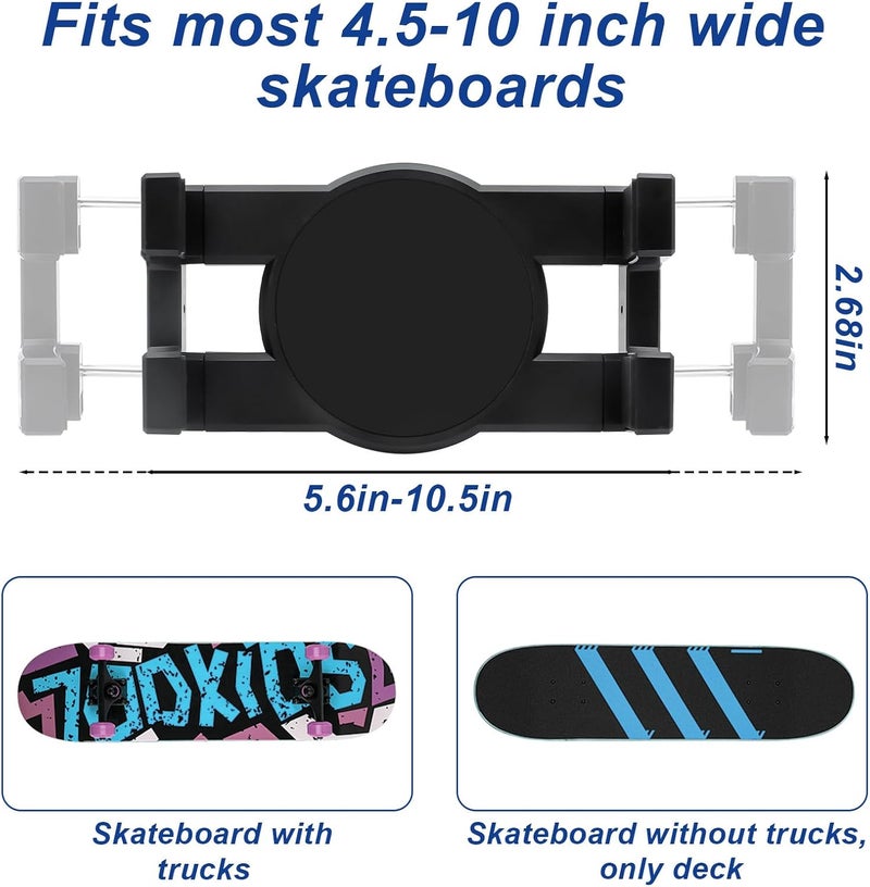 KCMOSGI Skateboard Wall Mount,360° Rotating Skateboard Wall Hanger,Universal Skateboard Decks Wall,Any Horizontal Angle,Suitable for Skateboard Lovers - Image 2